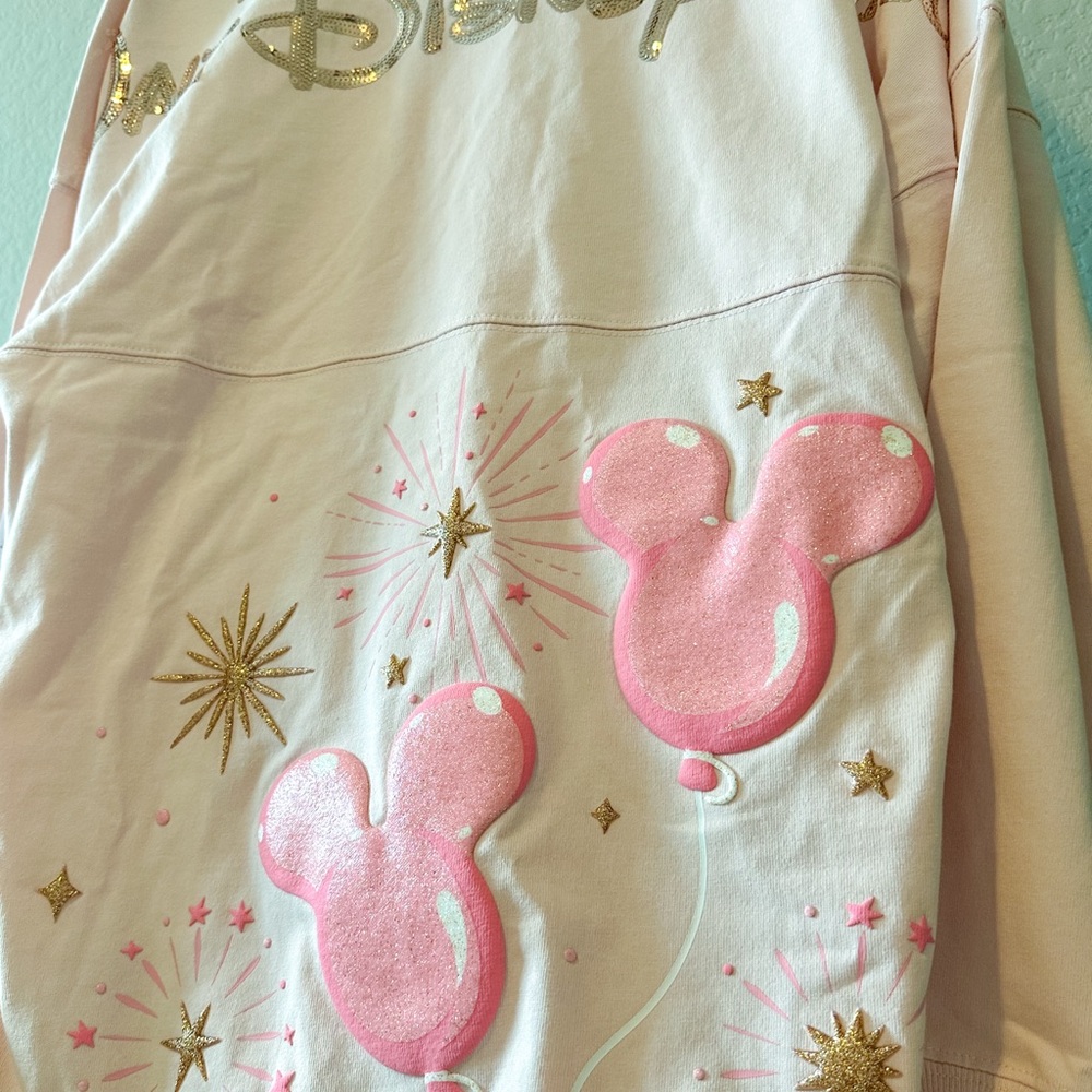 Disney World Pink Balloon Jersey Sweatshirt in XS - NWT - Picture 5 of 9